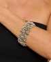 Kiraz Elastic Silver Plated Flower Bracelet