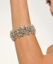 Kiraz Elastic Silver Plated Flower Bracelet