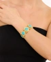Kiraz Elastic Turquoise Stoned Gold Plated Bracelet