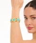 Kiraz Elastic Turquoise Stoned Gold Plated Bracelet
