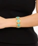 Kiraz Elastic Turquoise Stoned Gold Plated Bracelet