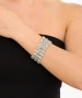 Kiraz Elastic Turquoise Stoned Silver Plated Bracelet