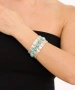 Kiraz Elastic Turquoise Stoned Silver Plated Bracelet