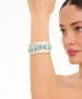 Kiraz Elastic Turquoise Stoned Silver Plated Bracelet