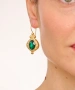 Kiraz Emerald Crystal Stoned Gold Plated Earring