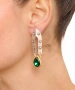 Kiraz Emerald Crystal Stoned Silver And Gold Plated Earring