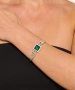 Kiraz Emerald Crystal Stoned Silver Plated Bracelet