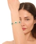 Kiraz Emerald Crystal Stoned Silver Plated Bracelet