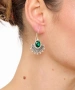 Kiraz Emerald Crystal Stoned Silver Plated Earring