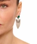 Kiraz Emerald Crystal Stoned Silver Plated Earring