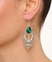 Kiraz Emerald Crystal Stoned Silver Plated Earring