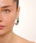 Kiraz Emerald Crystal Stoned Silver Plated Earring