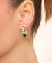 Kiraz Emerald Crystal Stoned Silver Plated Earring