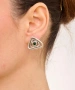 Kiraz Emerald Crystal Stoned Silver Plated Earring
