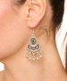 Kiraz Emerald Crystal Stoned Silver Plated Earring