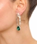 Kiraz Emerald Crystal Stoned Silver Plated Earring