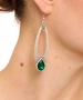 Kiraz Emerald Crystal Stoned Silver Plated Earring