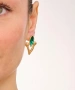 Kiraz Emerald Crystal Stoned Gold Plated Earring