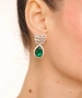 Kiraz Emerald Crystal Stoned Silver Plated Earring