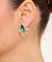 Kiraz Emerald Crystal Stoned Silver Plated Earring