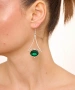 Kiraz Emerald Crystal Stoned Silver Plated Earring