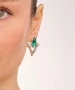 Kiraz Emerald Crystal Stoned Silver Plated Earring