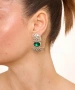 Kiraz Emerald Crystal Stoned Silver Plated Earring