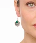 Kiraz Emerald Crystal Stoned Silver Plated Earring