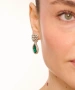 Kiraz Emerald Crystal Stoned Silver Plated Earring