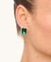 Kiraz Emerald Crystal Stoned Silver Plated Earring