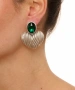 Kiraz Emerald Crystal Stoned Silver Plated Heart Earring