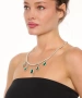 Kiraz Emerald Crystal Stoned Silver Plated Necklace