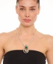 Kiraz Emerald Crystal Stoned Silver Plated Necklace
