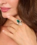 Kiraz Emerald Crystal Stoned Silver Plated Ring