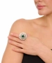 Kiraz Emerald Crystal Stoned Silver Plated Ring