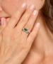 Kiraz Emerald Crystal Stoned Silver Plated Ring