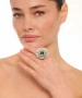 Kiraz Emerald Crystal Stoned Silver Plated Ring