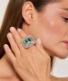 Kiraz Emerald Crystal Stoned Silver Plated Ring
