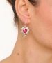 Kiraz Fuchsia Crystal Stoned Silver Plated Earring