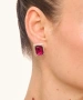 Kiraz Fuchsia Crystal Stoned Silver Plated Earring
