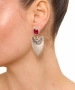 Kiraz Fuchsia Crystal Stoned Silver Plated Earring
