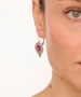 Kiraz Fuchsia Crystal Stoned Silver Plated Earring