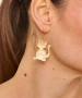 Kiraz Gold Plated Cat Earring