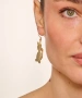 Kiraz Gold Plated Cat Earring