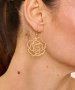 Kiraz Gold Plated Rose Earring