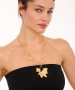 Kiraz Gold Plated Heart And Leaf Necklace