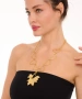 Kiraz Gold Plated Heart And Leaf Necklace
