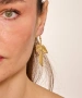 Kiraz Gold Plated Leaf Earring