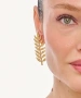 Kiraz Gold Plated Leaf Earring