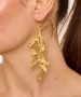 Kiraz Gold Plated Leaf Earring